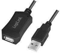 Logilink USB Kabel A -> A St/Bu  5.00m Verl. schwarz