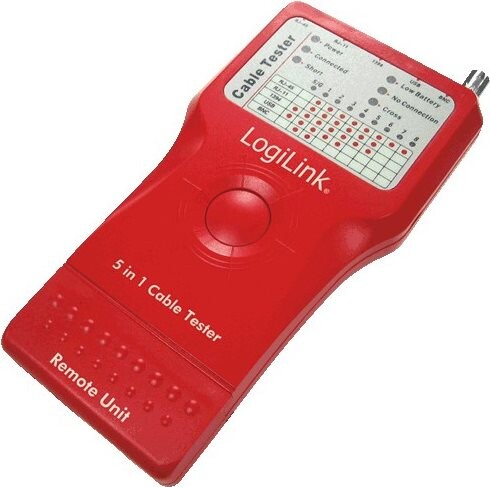 Logilink Kabeltester 5in1 RJ45/RJ11/USB/BNC/IEEE1394 Stecker