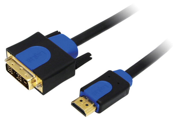 Logilink HDMI-DVI-Kabel Anschl. 18+1pin St/St  2.00m sw 1.4