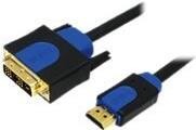 Logilink HDMI-DVI-Kabel Anschl. 18+1pin St/St  3.00m sw 1.4