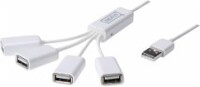 DIGITUS USB-Hub    4-Port 2.0->4xA2.0 integr. Kabel     weiß