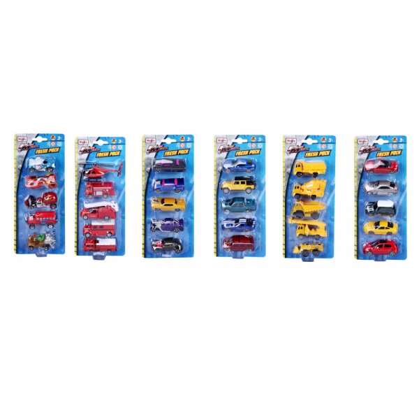 Maisto Toys - Fresh Metal 5-er Set Modellautos, 7,5cm (6-fach sortiert) - Modellauto