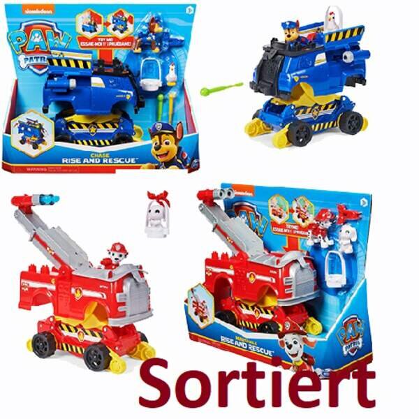 Spin Master 39982 - Paw Patrol - Rise and Rescue Feature Fahrzeug (Chase und Marshall)