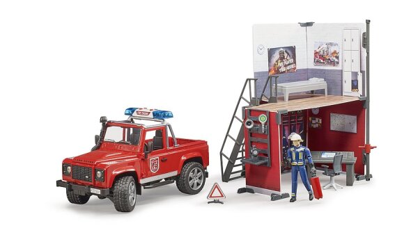 Bruder 62701 - Feuerwehrstation mit Land Rover Defender