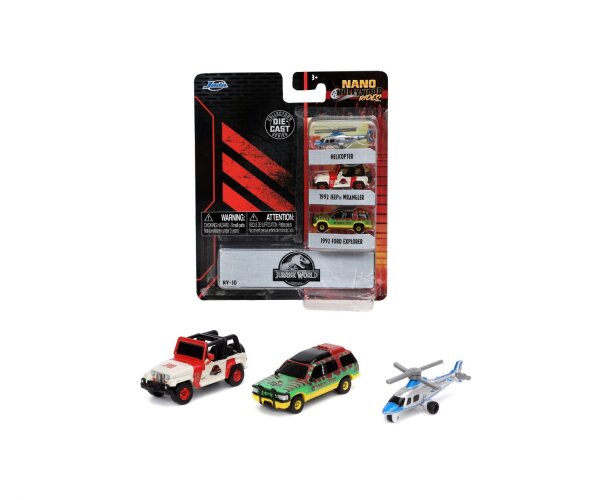 Jada Toys 253251012 - Jurassic Park 3-Pack A Nano Cars - Modellauto