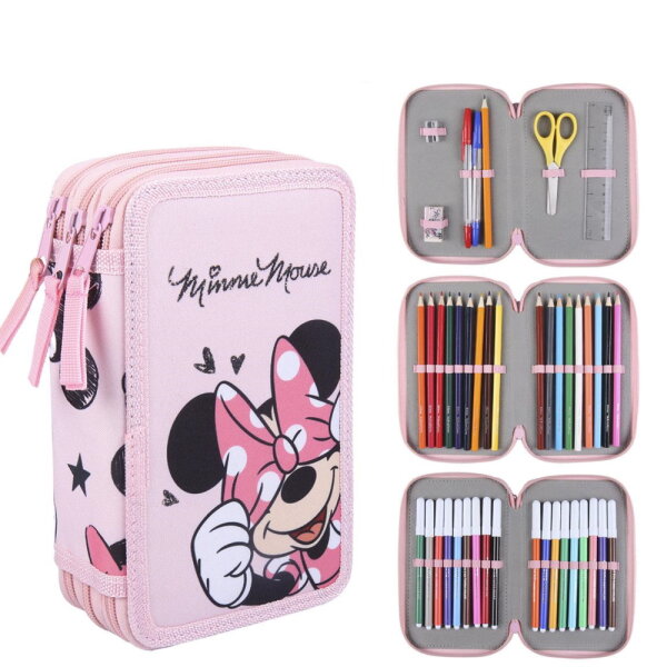Disney Minnie Mouse Rosa - Schüleretui 3-fach