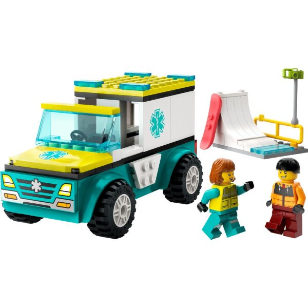 LEGO® 60403 City Fahrzeuge - Rettungswagen und Snowboarder (79 Teile)