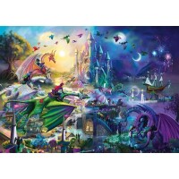 Nächtlicher Drachen-Wettstreit - Puzzle 1000 Teile -...