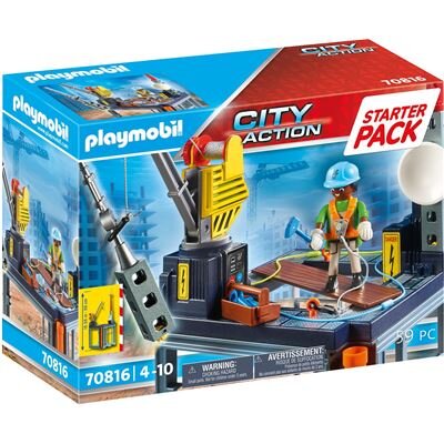 PLAYMOBIL® 70816 - City Action - Starter Pack Baustelle mit Seilwinde