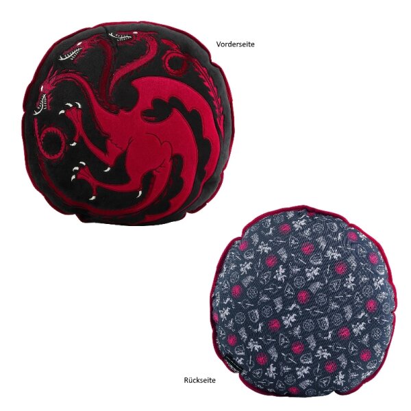 Game Of Thrones - House Targaryen Deko Kissen rund