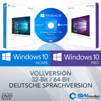Installations-DVD Windows 10 Home & Pro 32bit/64bit