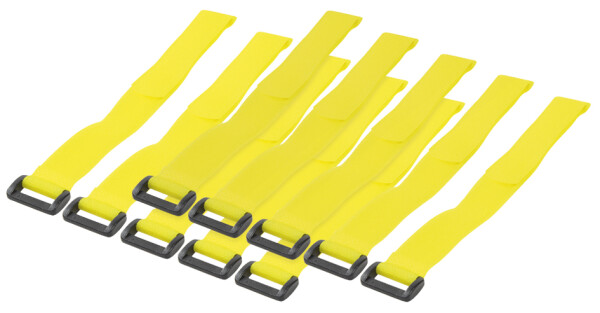 Logilink Kabelbinder mit Klettverschluss gelb 10 Stück