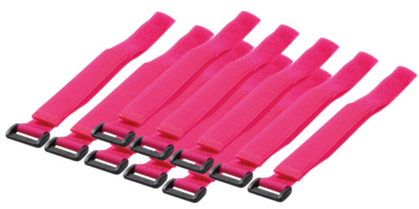 Logilink Kabelbinder mit Klettverschluss pink 10 Stück