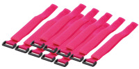 Logilink Kabelbinder mit Klettverschluss pink 10 Stück