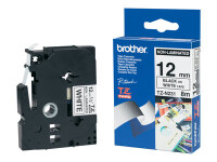 Schriftbandkassette Brother 12mm weiß/schwarz  TZEN231