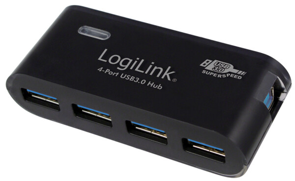 Logilink USB-HUB 4-Port 3.0 m. Netzteil  schwarz