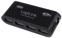 Logilink USB-HUB 4-Port 3.0 m. Netzteil  schwarz