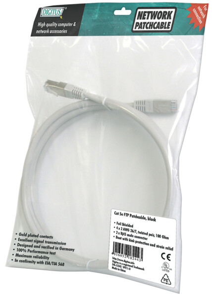 DIGITUS Patchkabel RJ45 SF/UTP Cat5e  2.00m grün Polybeutel