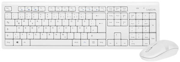 Logilink Tastatur Wireless 2,4GHz mit Maus white