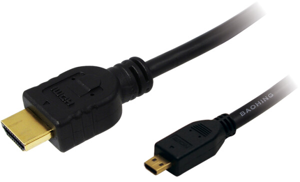 Logilink HDMI-Kabel Ethernet A -> micro D St/St  1.00m bk