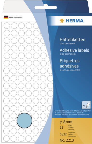 HERMA Vielzwecketiketten weiß 13 mm rund Papier 2464 St.
