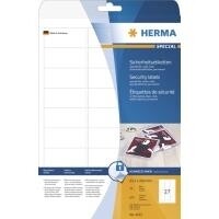 HERMA Sicherheitsetiketten weiß 63,5x29,6 mm Folie...