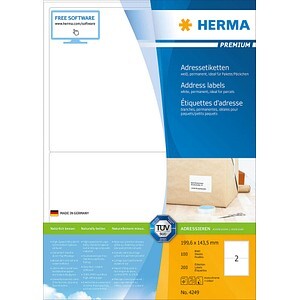 HERMA Adressetiketten A4 weiß 199,6x143,5 mm Papier 200 St.