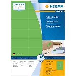 HERMA Etiketten A4 grün 105x37 mm Papier matt 1600 St.