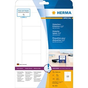 HERMA Disketten-Etiketten weiß 70x50,8 mm Papier 250 St.