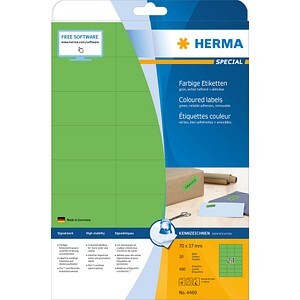 HERMA Etiketten A4 grün 70x37 mm Papier matt 480 St.