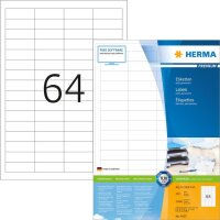 HERMA Etiketten A4 weiß 48,3x16,9 mm Papier matt...