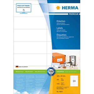 HERMA Etiketten Premium A4 weiß 105x39   mm Papier 1400 St.