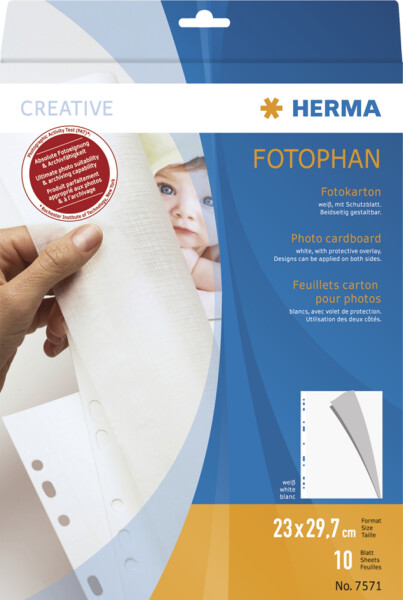 HERMA Fotokarton 230 x 297 mm weiß    10 Blatt
