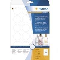 HERMA Etik. glasklar A4 40 mm rund   Folie glänzend...