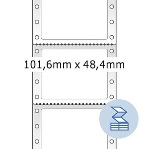 HERMA Computeretik. weiß 101,6x48,4  mm perforiert 3000 St.