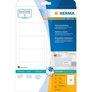 HERMA Inkjet Adressetik. A4 weiß 88,9x46,6 mm Papier 300 St.
