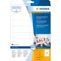 HERMA Etiketten A4 weiß 88,9x33,8 mm ablösbar Papier 400 St.