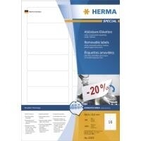 HERMA Etiketten A4 weiß 88,9x33,8 mm ablösb....