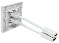 Logilink HDMI Adapter, wall socket, 2-port, white