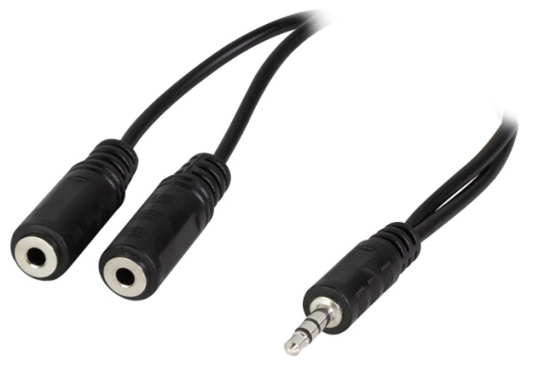 Logilink AudioVerl. 1x 3,5mm -> 2x 3,5mm St/Bu  0.20m bk