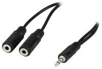 Logilink AudioVerl. 1x 3,5mm -> 2x 3,5mm St/Bu  0.20m bk
