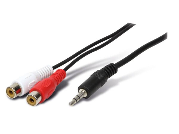 Logilink Audiokabel 1x 3,5mm -> 2x Cinch St/Bu  5.00m bk