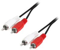 Logilink Audiokabel 2x Cinch -> 2x Cinch St/St  5.00m bk