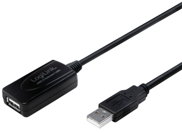 Logilink USB Kabel A -> A St/Bu 20.00m Verl. schwarz