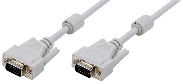 Logilink VGA Cable 2xST grey 2x Ferrit Core 3M