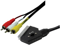 Logilink Scart RCA Kabel 1x Scart ST 3x RCA ST 2,0m