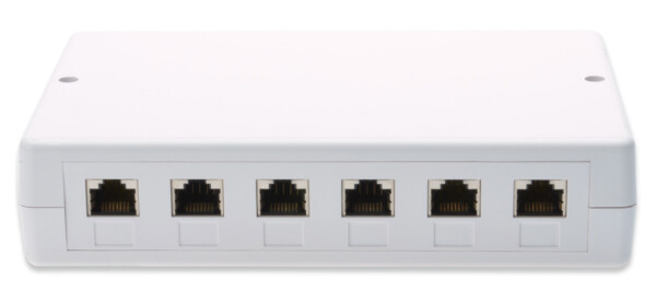 DIGITUS Gehäuse für Keystone Jacks 6-Port, weiß, Aufputzbox