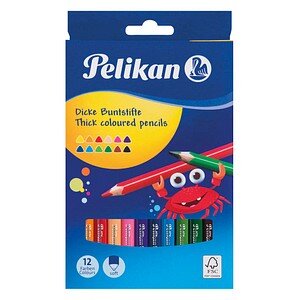 Pelikan Buntstifte 3-eckig      dick BSD12DN farb.sort 12er Blister