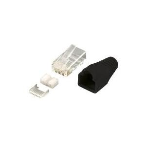 Logilink Steckverbinder CAT6 RJ45 100er Set, geschirmt, sw.