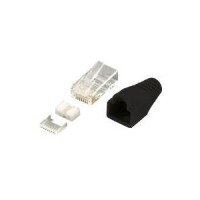 Logilink Steckverbinder CAT6 RJ45 100er Set, geschirmt, sw.